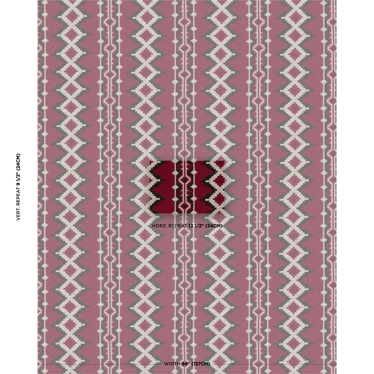 87001 | Pathway, Red - Schumacher Fabric - Image 2