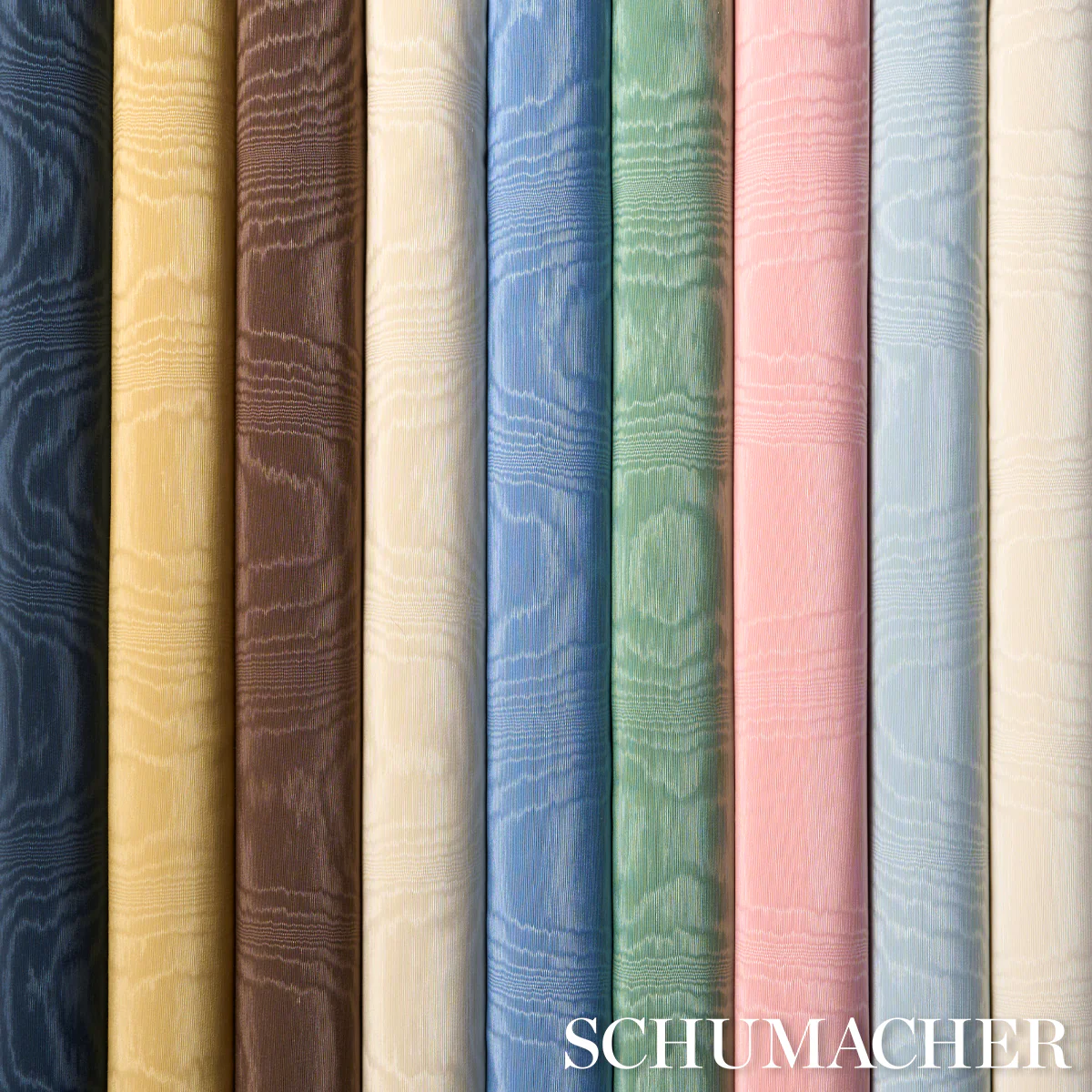 87105 | Washington Moiré, Navy - Schumacher Fabric - Image 5