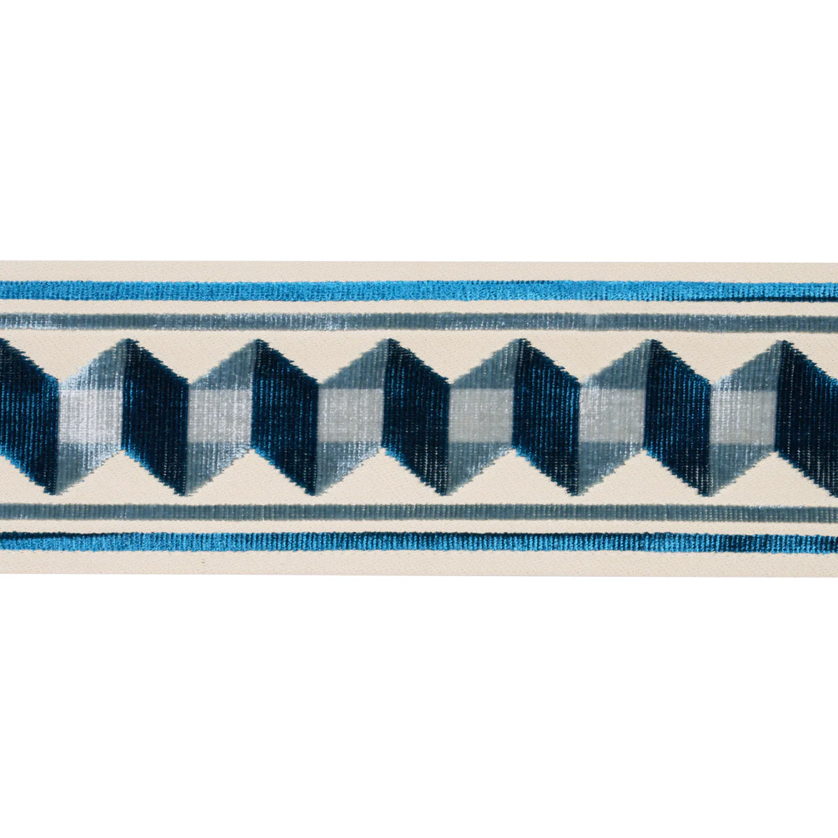 87460 | Jilly Velvet Tape, Staffordshire Blue - Schumacher Trim