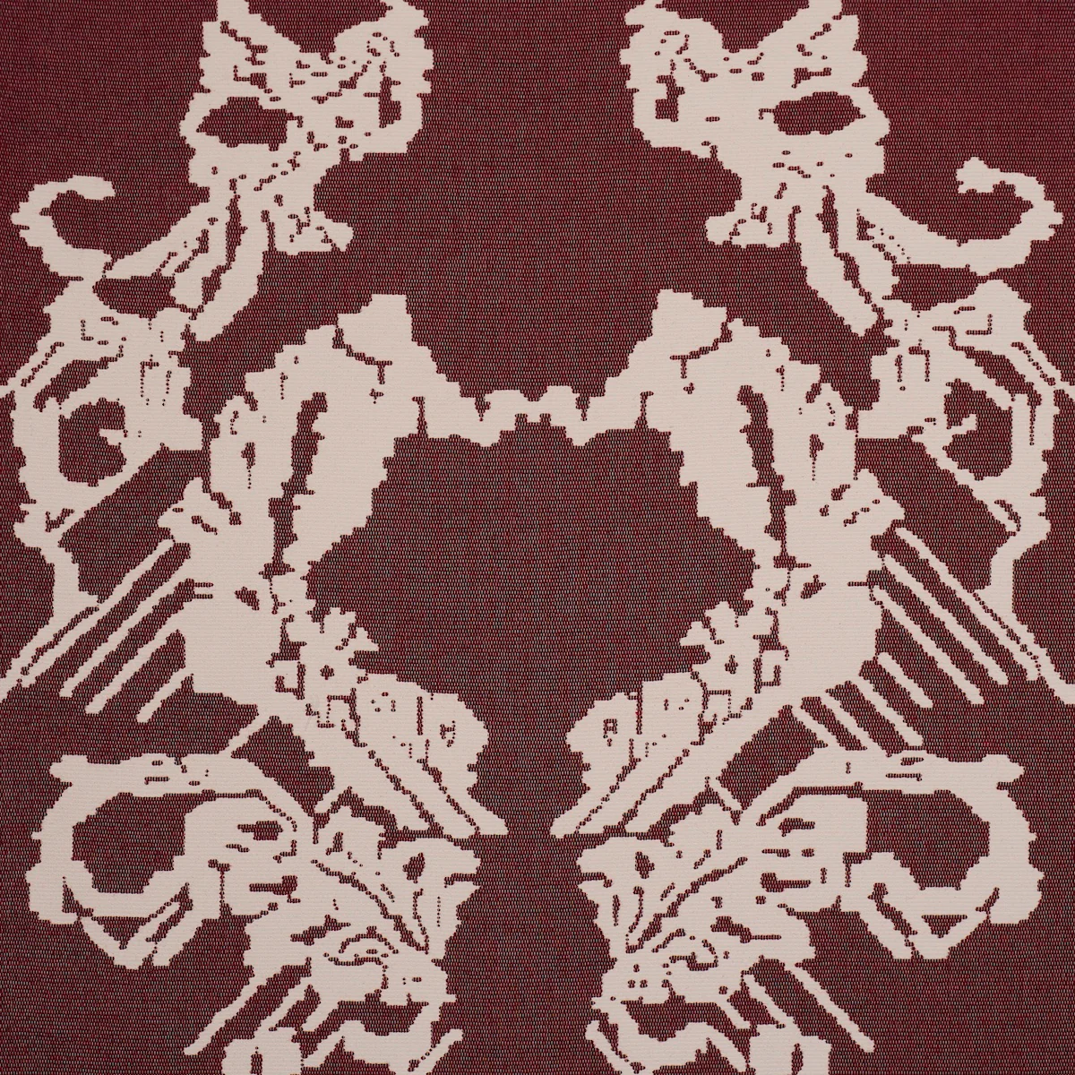 87551 | Reversible Digital Damask, Merlot - Schumacher Fabric - Image 4