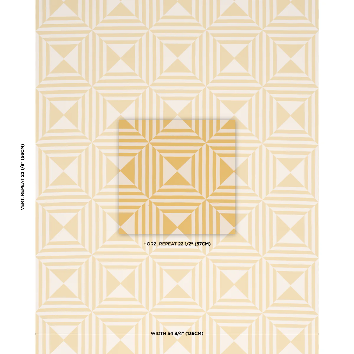87592 | Square In A Square, Yellow - Schumacher Fabric - Image 2