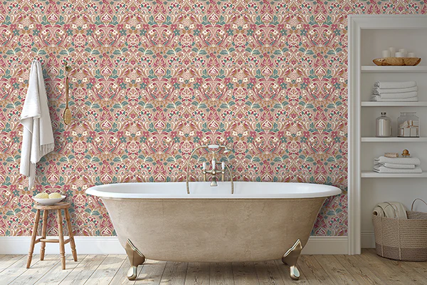 AH100199AH | Arthouse, Birdy Pink Nuthatch Floral - Brewster Wallpaper - Image 3