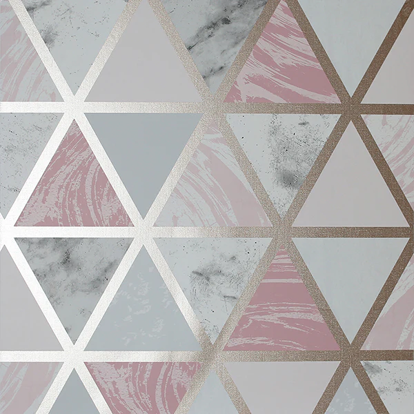 AH692205 | Arthouse, Marcy Pink Triangle Grid - Brewster Wallpaper