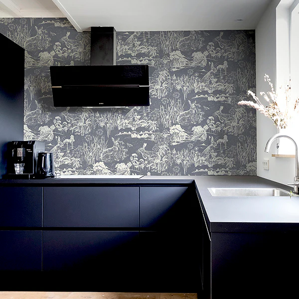 AH909606 | Arthouse, Hattie Navy Meadow Hare - Brewster Wallpaper - Image 3