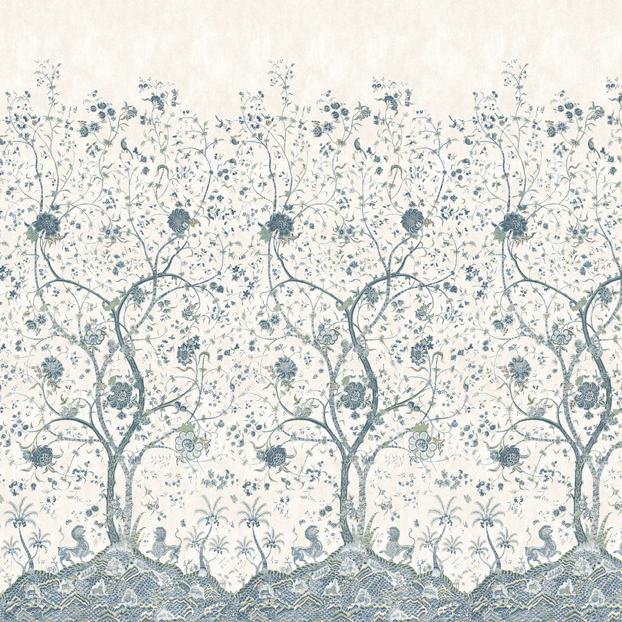 Atm10774 | La Bourdonnais Mural, Blue - Anna French Wallpaper