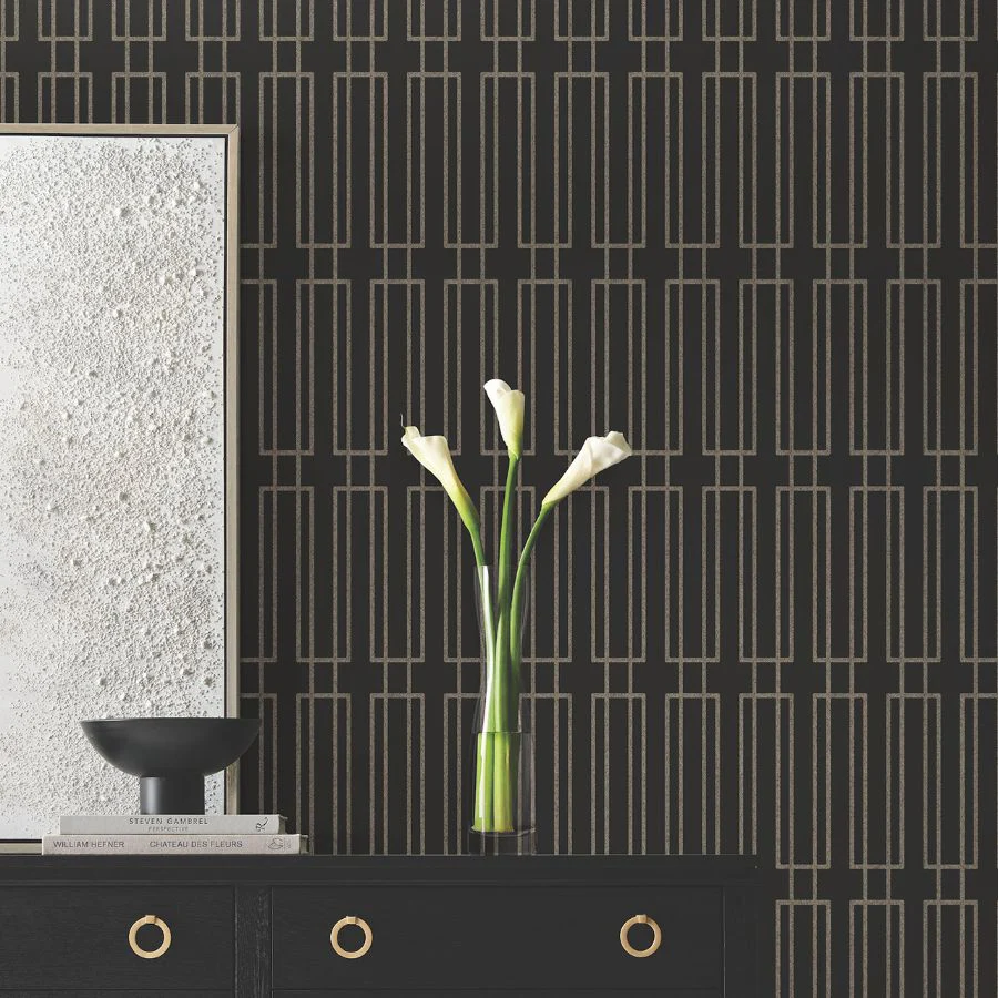 Df3328 | Decadence Ii, Terrace Black - Candice Olson Wallpaper - Image 3
