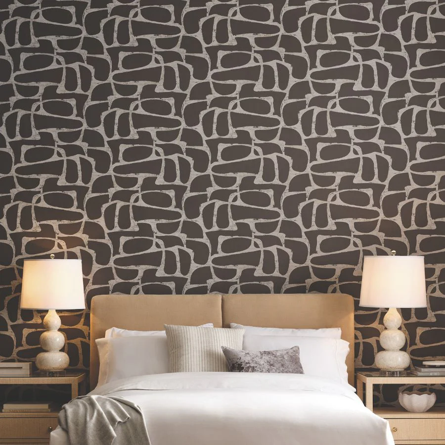 Df3355 | Decadence Ii, Craftsman Geometric Mocha - Candice Olson Wallpaper - Image 2
