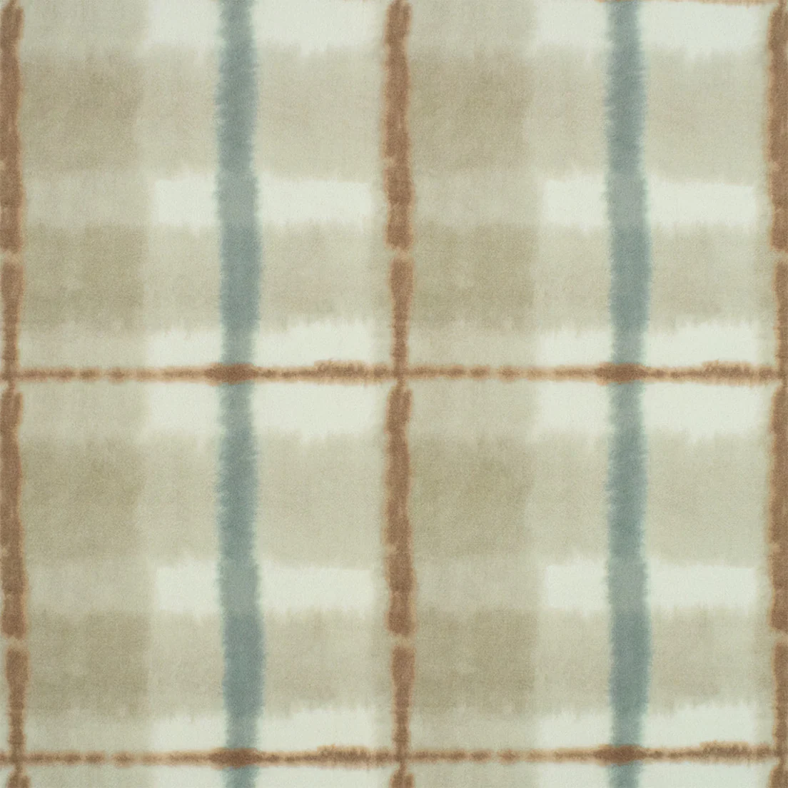F6484 Taupe | Blue, Check/Plaid - Greenhouse Fabric