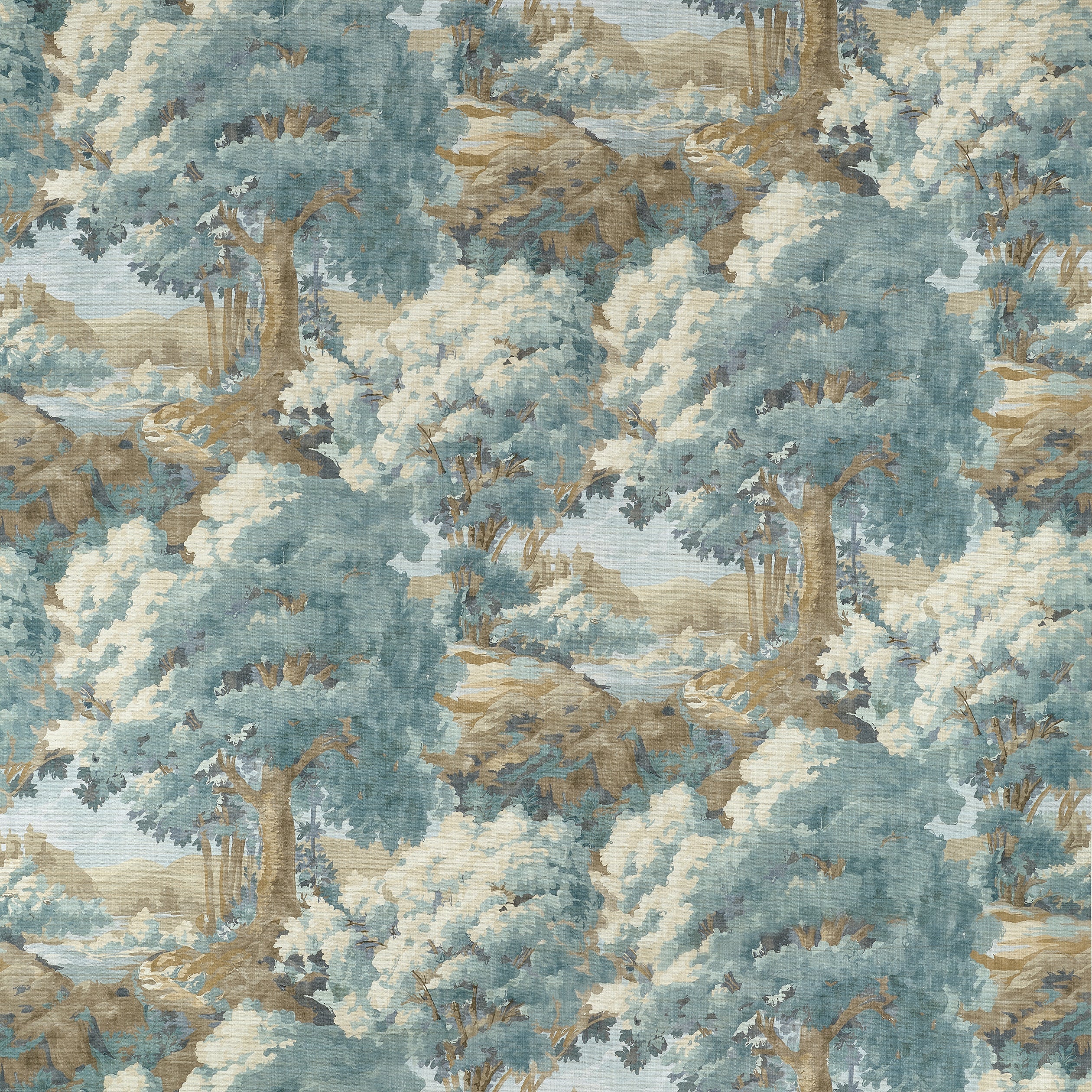 F910547 | Boxwood Fabric Book, Woodland Clearing, Spa Blue - Thibaut Fabric