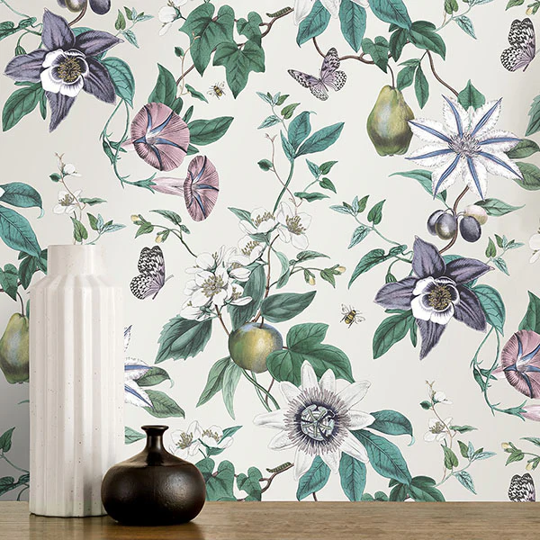 FD43059 | Medley, Sierra Silver Floral - Brewster Wallpaper - Image 3