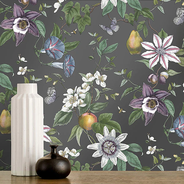 FD43060 | Medley, Sierra Black Floral - Brewster Wallpaper - Image 3