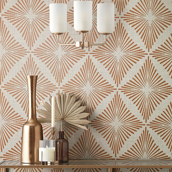 FD43748 | Medley, Denver Rust Starburst - Brewster Wallpaper - Image 2