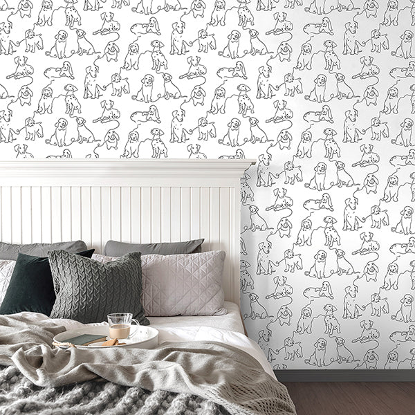 FD43783 | Medley, Ansel Black Dog Sketches - Brewster Wallpaper - Image 3