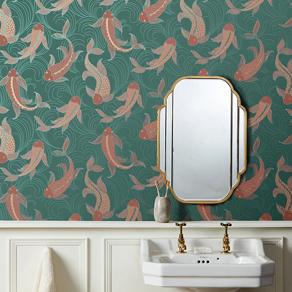 FD43796 | Medley, Dashiell Teal Decorative Fish - Brewster Wallpaper - Image 2