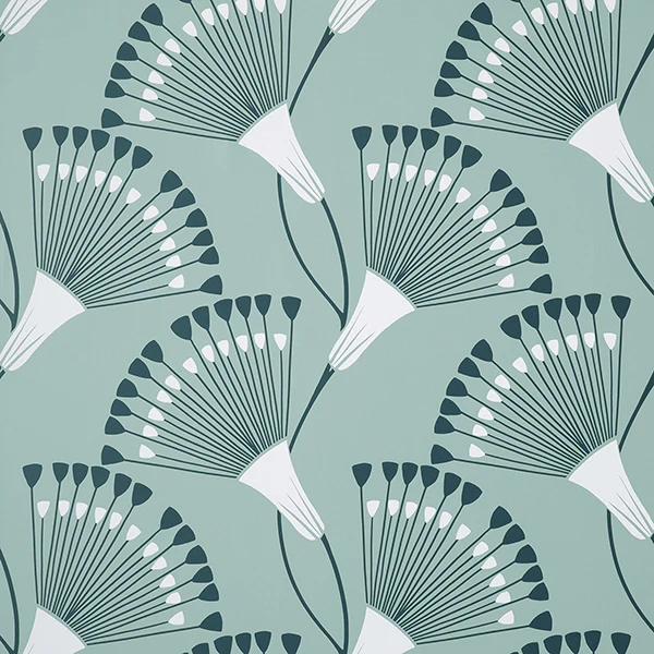 FD43805 | Medley, Wilder Light Blue Fanning Flower - Brewster Wallpaper