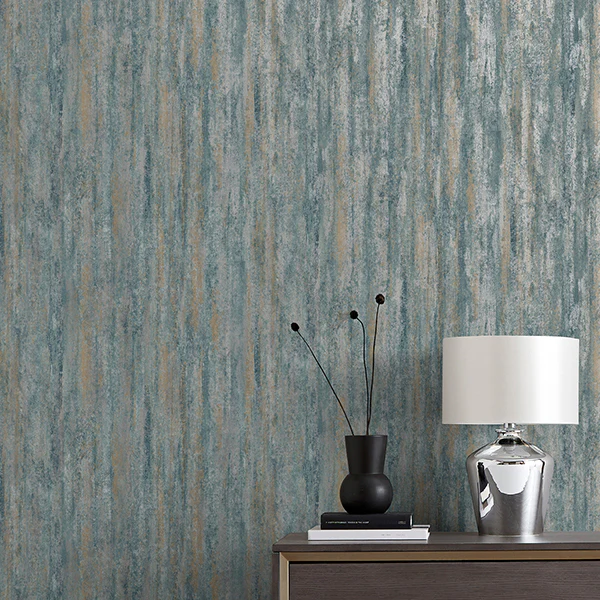 FD43812 | Medley, Belen Denim Textured Stripe - Brewster Wallpaper - Image 2