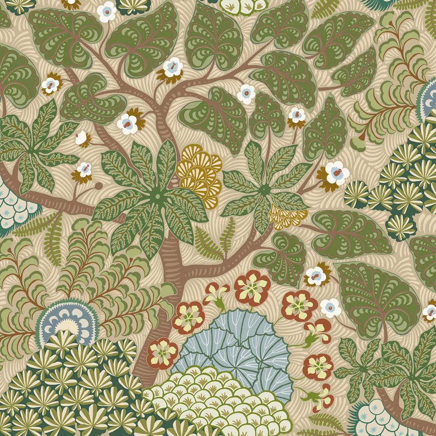 Jmw1051-01 | Masako, Beige Botanical - Kravet Couture Wallpaper - Jmw1051.01.0
