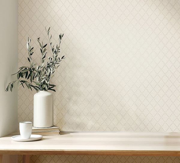 M95679 | Medley, Santina Eggshell Trellis - Brewster Wallpaper - Image 2