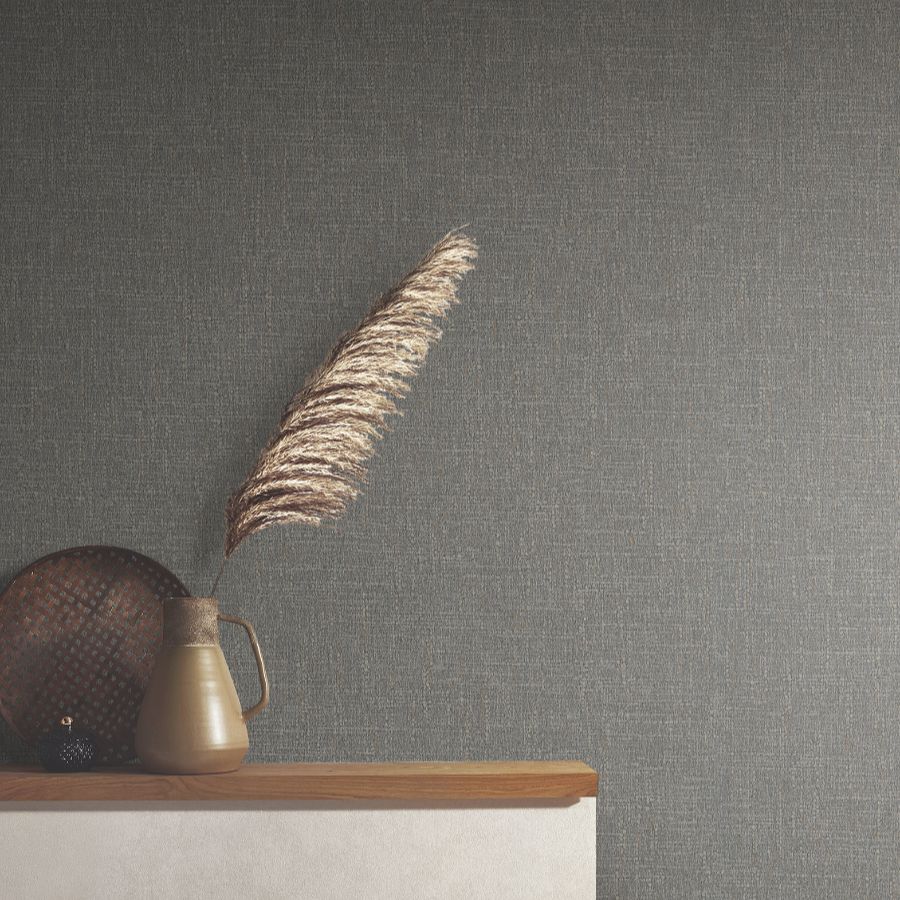Ma34916 | Opulent Accents, Highland Tweed Charcoal Faux Fabric - Antonina Vella Wallpaper - Image 3