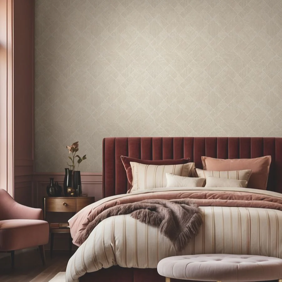 Ma35509 | Opulent Accents, Marquetry Beige Tile - Antonina Vella Wallpaper - Image 2