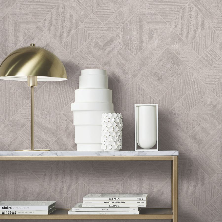 Ma35510 | Opulent Accents, Marquetry Grey Tile - Antonina Vella Wallpaper - Image 3