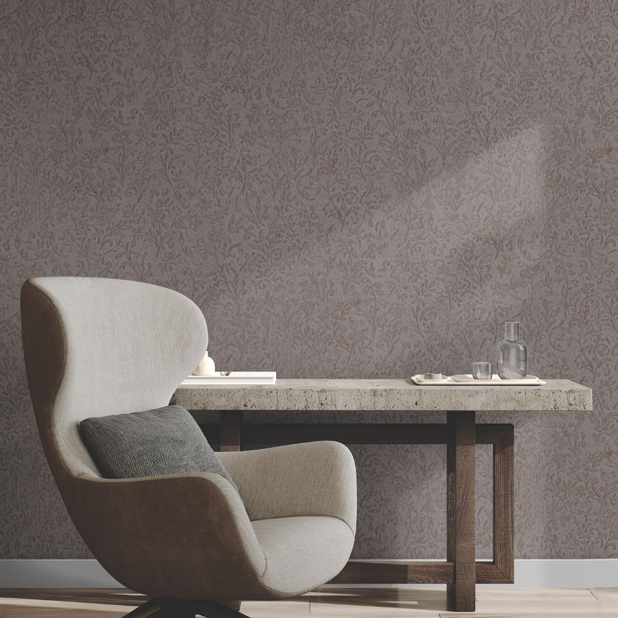 Ma35534 | Opulent Accents, Sculpted Floral Copper Relief - Antonina Vella Wallpaper - Image 2