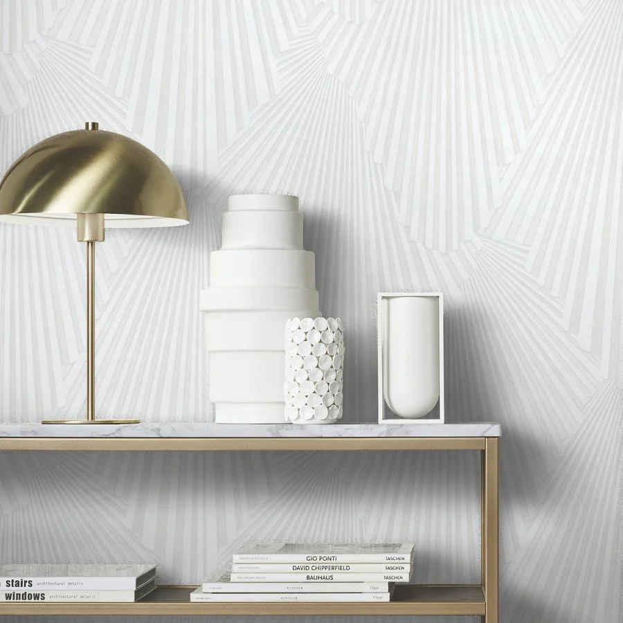 Ma35845 | Opulent Accents, Lumiere White Deco Geo - Antonina Vella Wallpaper - Image 3
