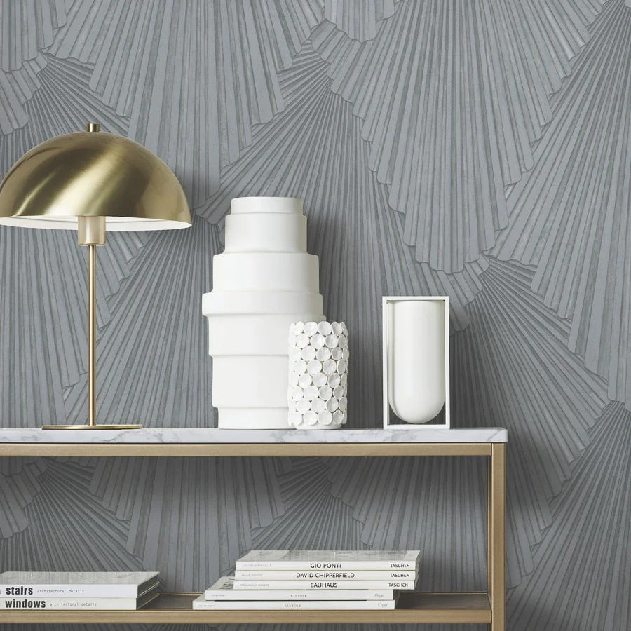 Ma35849 | Opulent Accents, Lumiere Pewter Deco Geo - Antonina Vella Wallpaper - Image 3