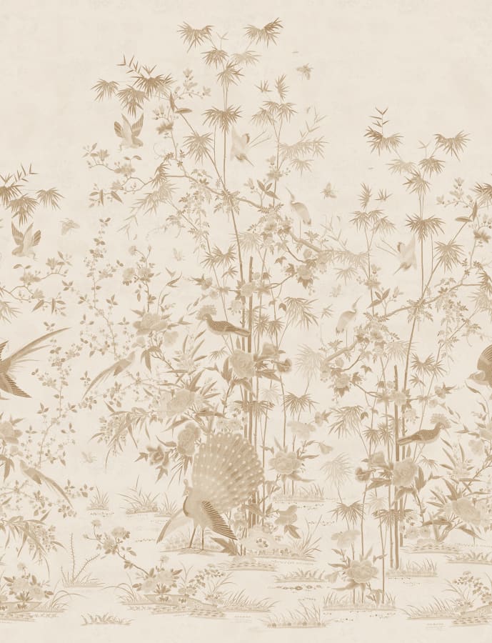 S10544 | Chinoiserie Garden, Beige - Sandberg Mural - Image 2