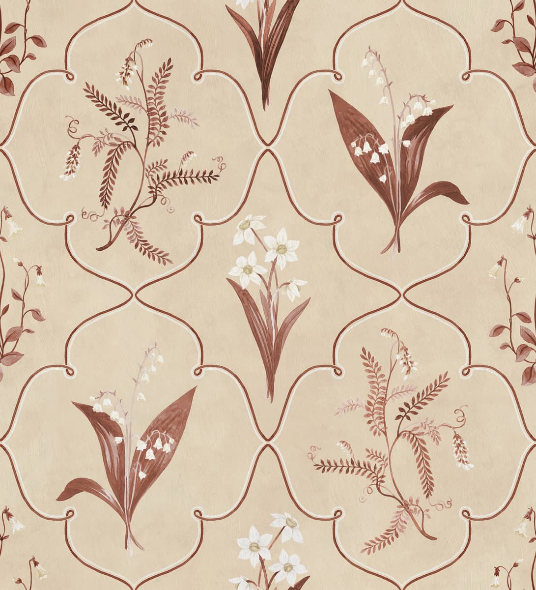 S10591 | Louise, Burgundy - Sandberg Mural - Image 2
