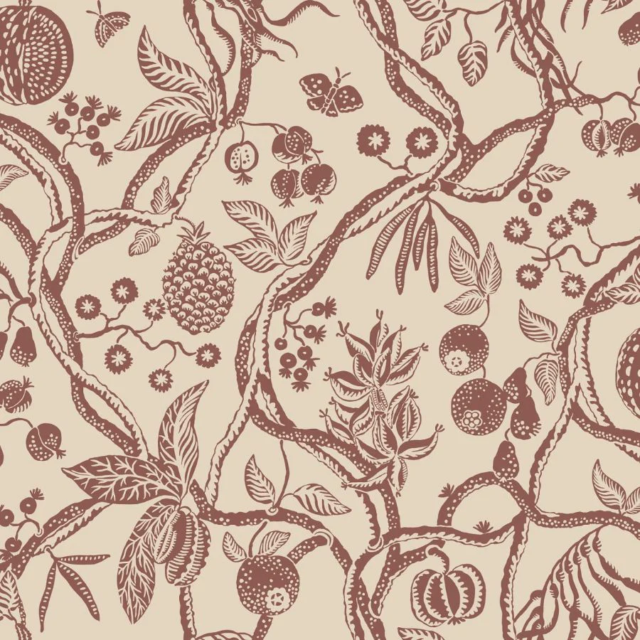 S10614 | Tree Of Life, Burgundy - Sandberg Wallpaper
