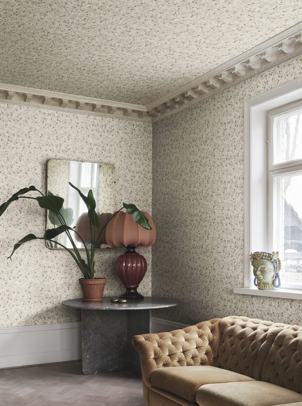 S10681 | Olivia, Burgundy - Sandberg Wallpaper - Image 2