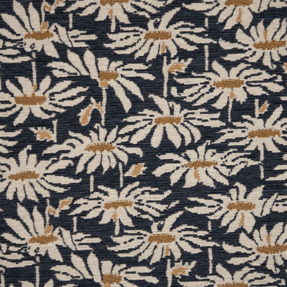 S7693 French Navy | Floral, Blue - Greenhouse Fabric