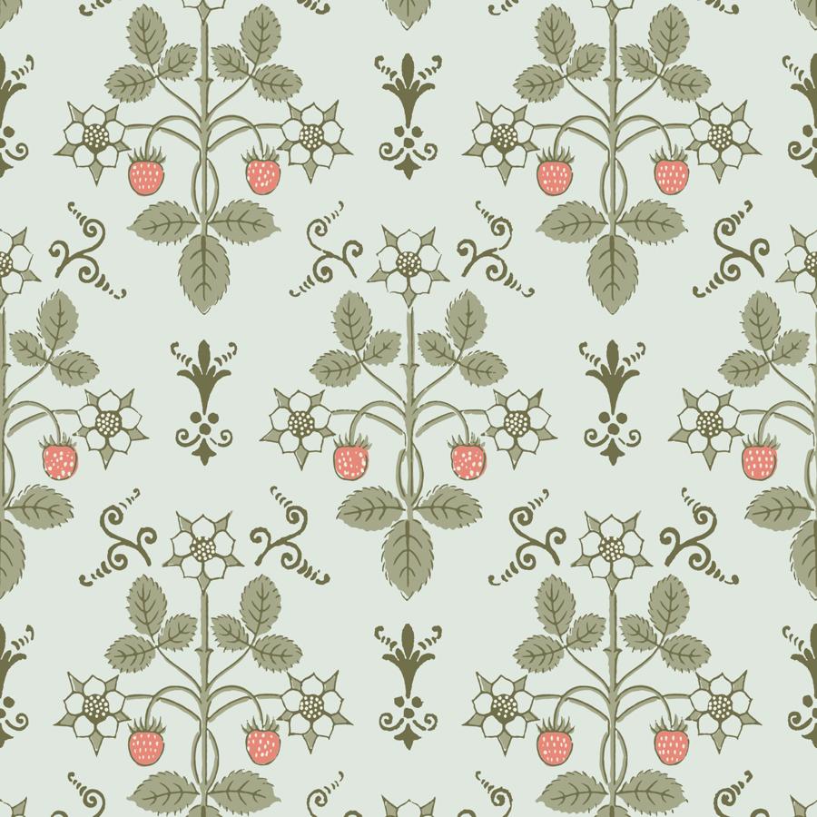 Sample - 127/2012 | Strawberry, Duck Egg Botanical - Cole & Son Wallpaper