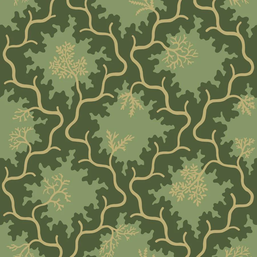 Sample - 128/4021 | Moss Trellis, Evergreen Ogee - Cole & Son Wallpaper