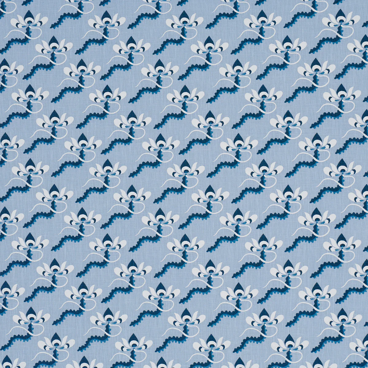 Sample - 182611 | Bombay Rainbow, Bleu - Schumacher Fabric