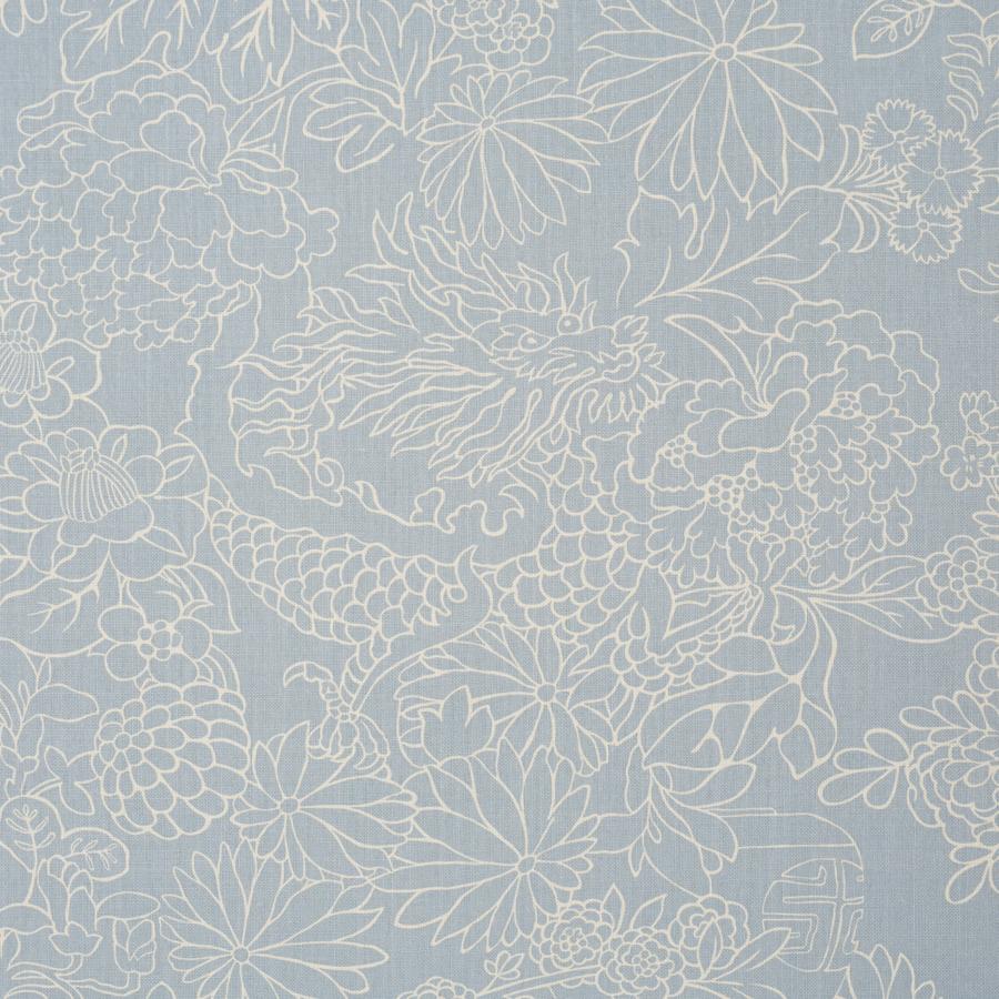 Sample - 182782 | Chiang Mai Dragon Silhouette, Ciel De Provence - Schumacher Fabric