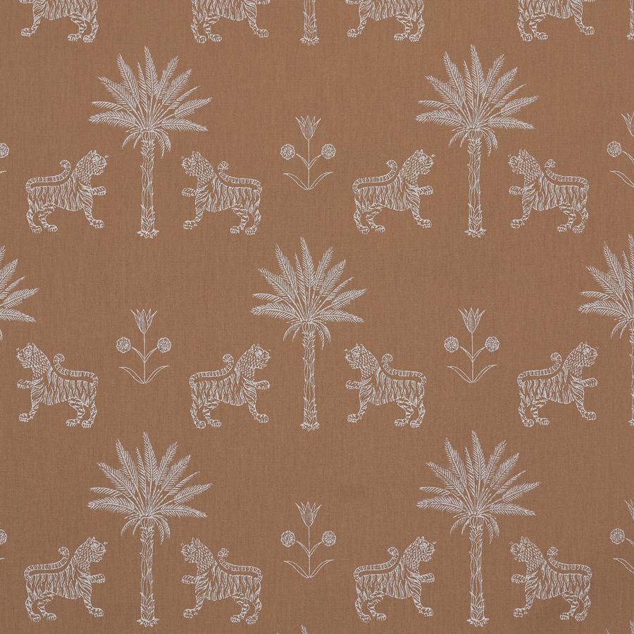 Sample - 182840 | Tiger Palm Silhouette Outdoor, Mediterrean Spice - Schumacher Fabric