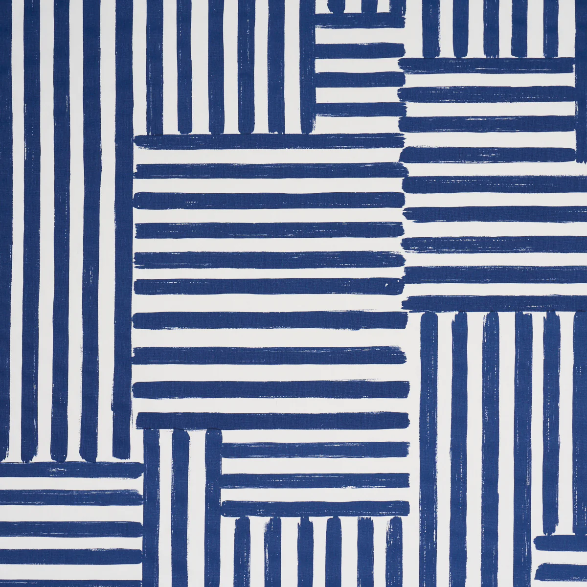Sample - 183171 | Parson'S Stripe Hand Print, Navy - Schumacher Fabric