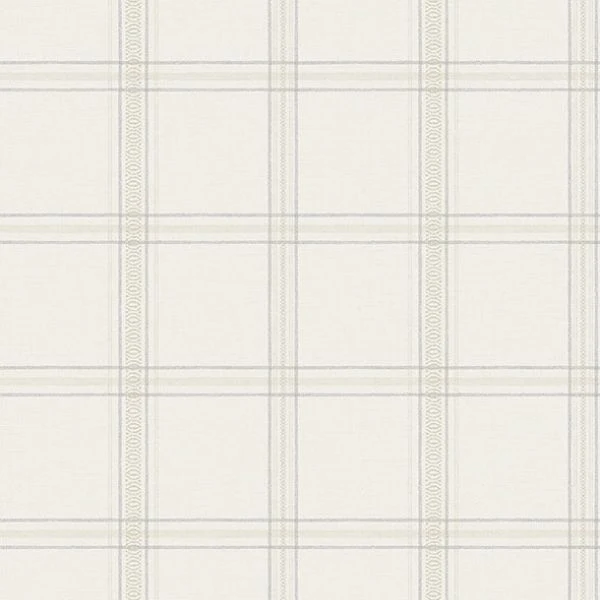 Sample - 4169-27606 Chesapeake Wallpaper, Auberge White Plaid Oak & Moss