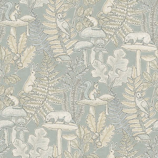 Sample - 4169-83104 Chesapeake Wallpaper, Holt Seafoam Woodland Oak & Moss