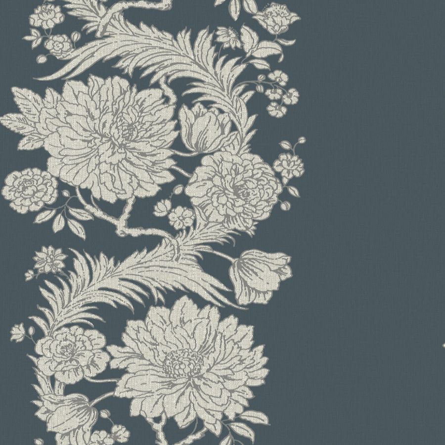 Sample - 4173-27642 A-Street Wallpaper, Gisela Blue Floral Columns Chris Loves Julia