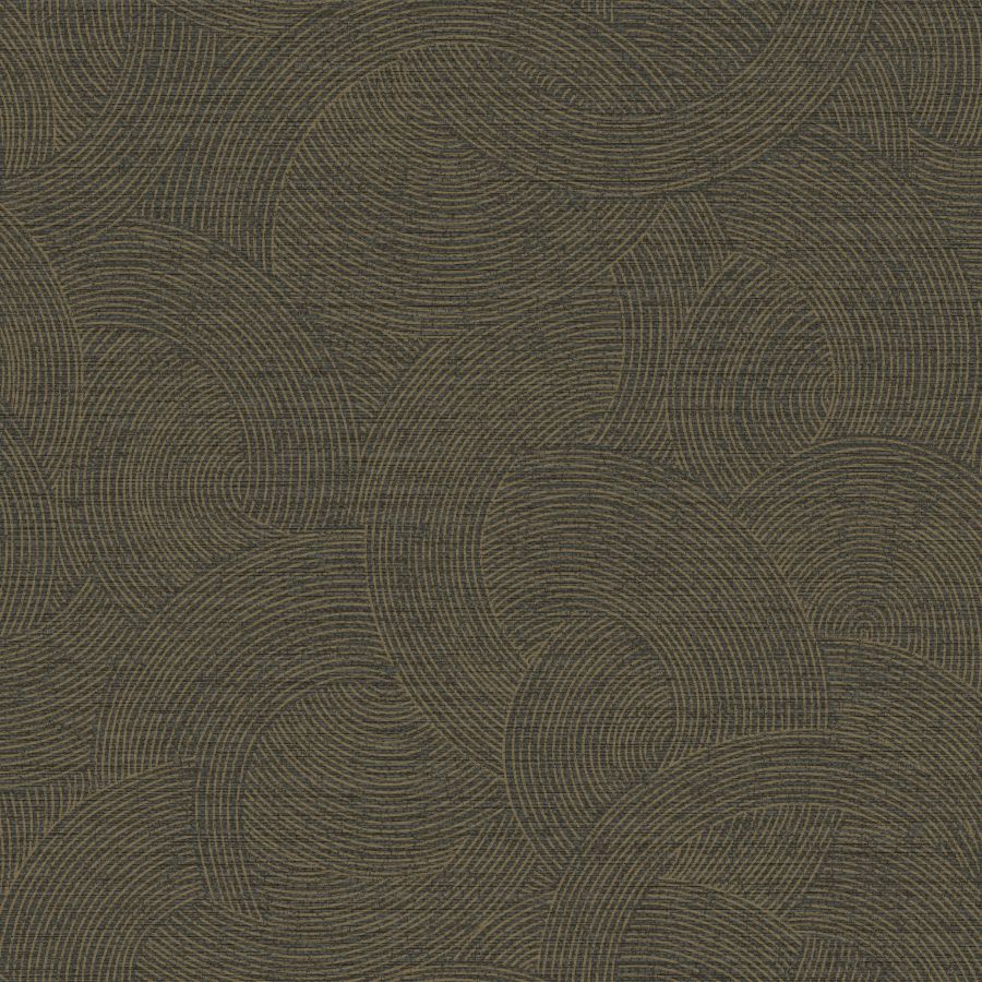 Sample - 4191-83024 Chesapeake Wallpaper, Harrison Charcoal Swirling Geometric Kitchen & Bath