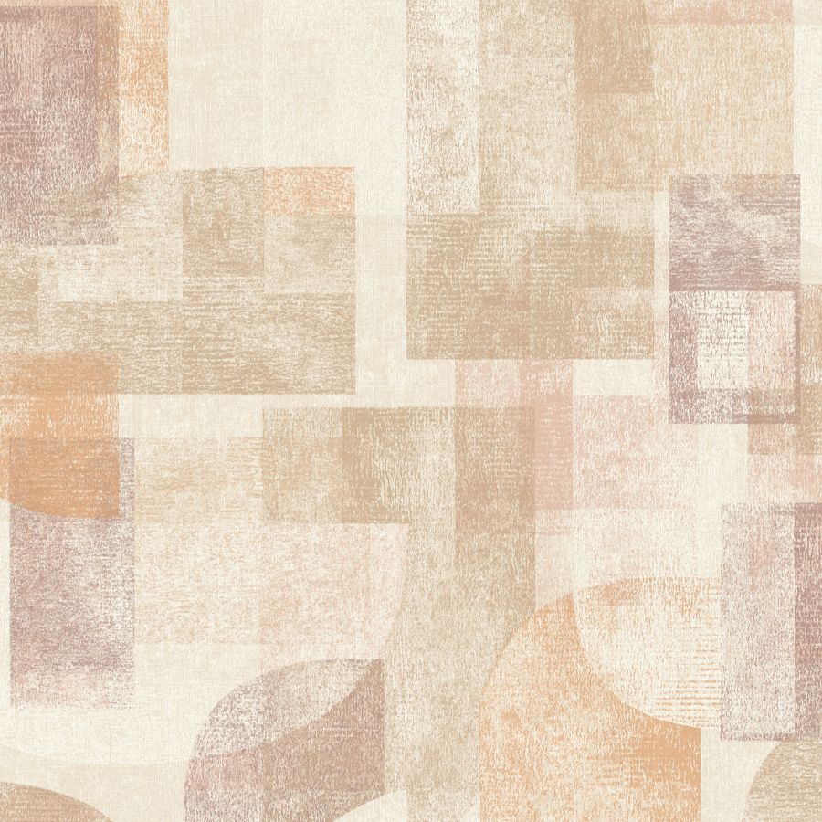 Sample - 4191-83033 Chesapeake Wallpaper, Cassandra Rust Block Geometric Kitchen & Bath