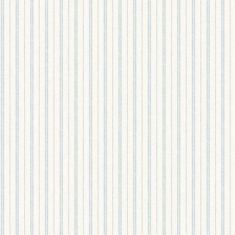 Sample - 4192-83426 Chesapeake Wallpaper, Harville Light Blue Double Stripe Plaid & Stripe