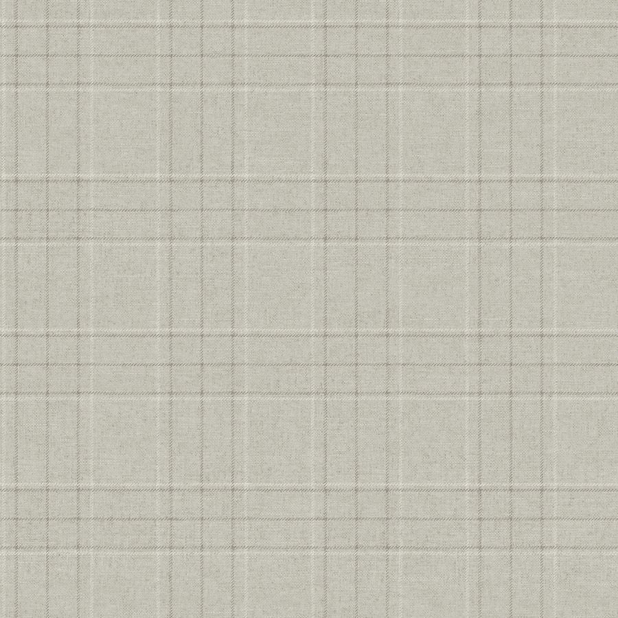 Sample - 4192-83456 Chesapeake Wallpaper, Fox Hollow Light Grey Dashed Plaid Plaid & Stripe