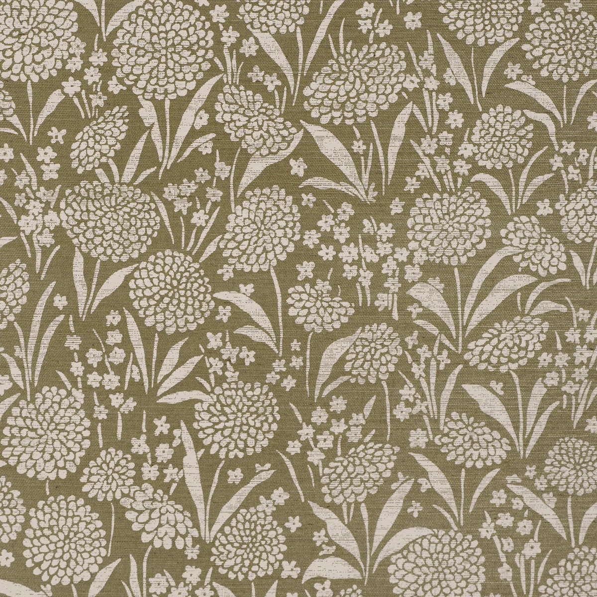 Sample - 5009784 | Chrysanthemum Sisal, Juniper - Schumacher Wallpaper