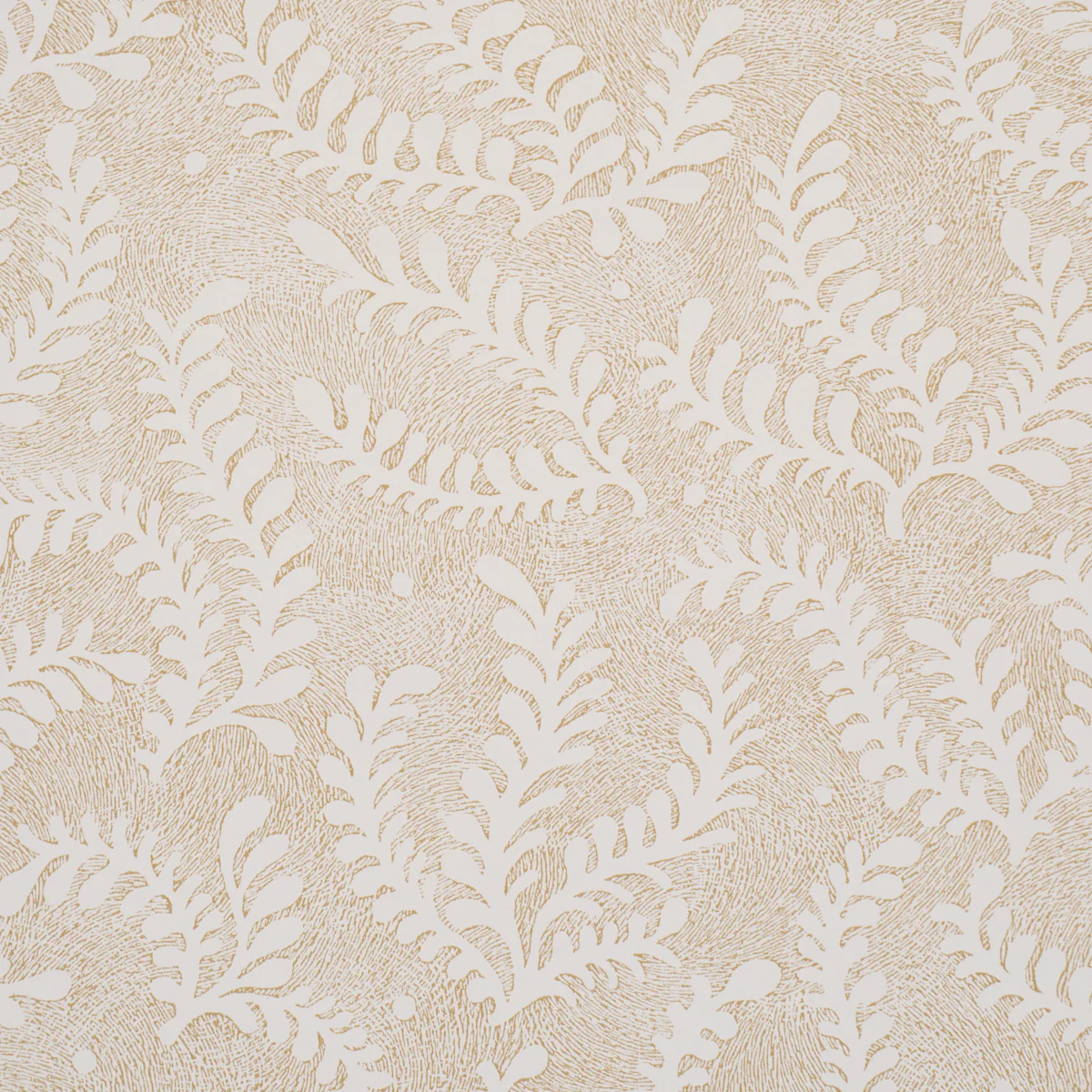 Sample - 5010386 | Etched Fern, Ochre - Schumacher Wallpaper