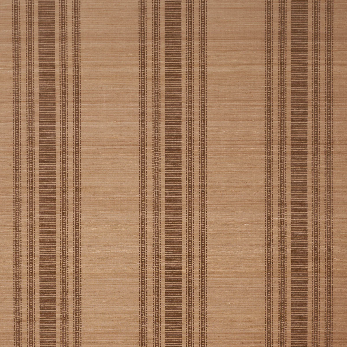 Sample - 5017451 | Cassia Silk Stripe Wallcovering, Walnut - Schumacher Wallpaper