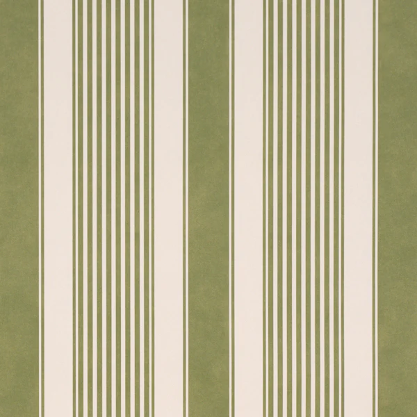 Sample - 5018147 | Summerville Stripe, Moss - Schumacher Wallpaper